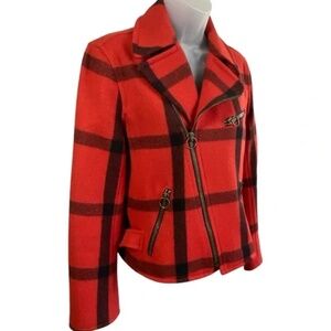 NWOT. Rugby Ralph Lauren re/black wool coat. Size S